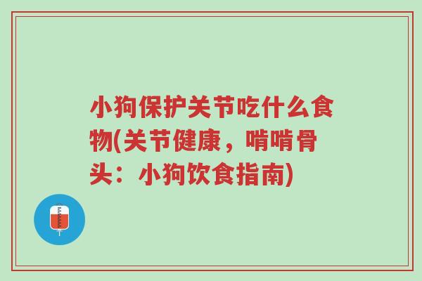 小狗保护关节吃什么食物(关节健康,啃啃骨头:小狗饮食指南)-第1张图片-超越 小狗保护关节吃什么食物(关节健康,啃啃骨头:小狗饮食指南)-第1张图片-超越