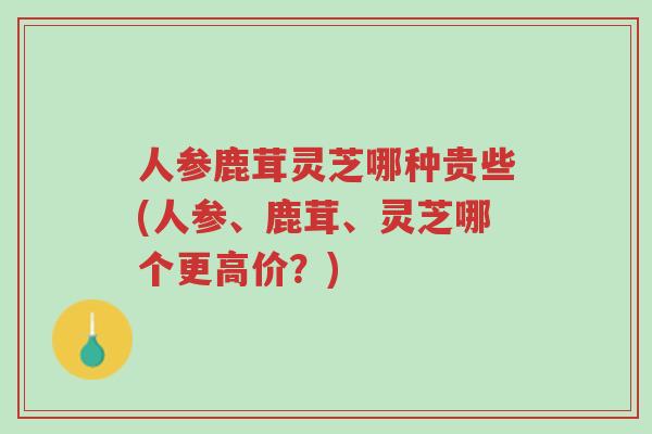 人参鹿茸灵芝哪种贵些(人参、鹿茸、灵芝哪个更高价?)-第1张图片-超越 人参鹿茸灵芝哪种贵些(人参、鹿茸、灵芝哪个更高价?)-第1张图片-超越