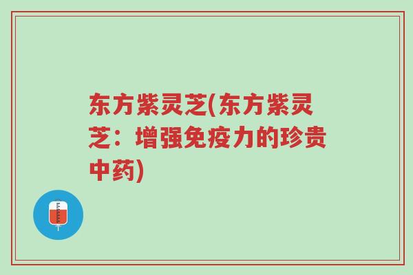 东方紫灵芝(东方紫灵芝:增强免疫力的珍贵中药)-第1张图片-超越 东方紫灵芝(东方紫灵芝:增强免疫力的珍贵中药)-第1张图片-超越