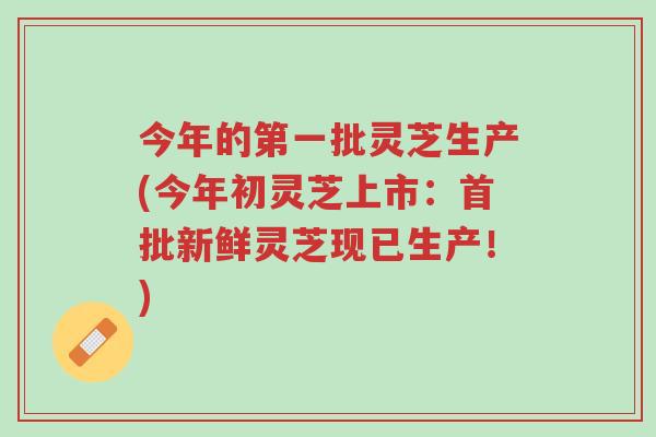 今年的第一批灵芝生产(今年初灵芝上市:首批新鲜灵芝现已生产!)-第1张图片-超越 今年的第一批灵芝生产(今年初灵芝上市:首批新鲜灵芝现已生产!)-第1张图片-超越