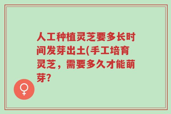 人工种植灵芝要多长时间发芽出土(手工培育灵芝,需要多久才能萌芽?-第1张图片-超越 人工种植灵芝要多长时间发芽出土(手工培育灵芝,需要多久才能萌芽?-第1张图片-超越