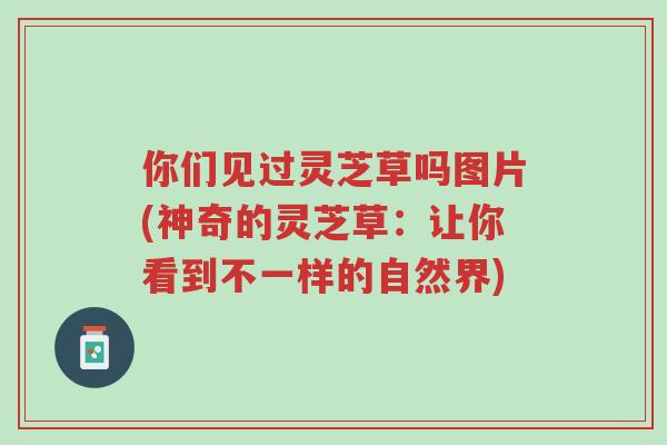 你们见过灵芝草吗图片(神奇的灵芝草:让你看到不一样的自然界)-第1张图片-超越 你们见过灵芝草吗图片(神奇的灵芝草:让你看到不一样的自然界)-第1张图片-超越