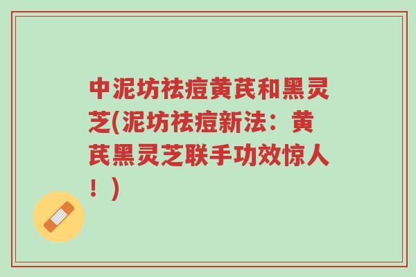 中泥坊祛痘黄芪和黑灵芝(泥坊祛痘新法:黄芪黑灵芝联手功效惊人!)-第1张图片-超越 中泥坊祛痘黄芪和黑灵芝(泥坊祛痘新法:黄芪黑灵芝联手功效惊人!)-第1张图片-超越