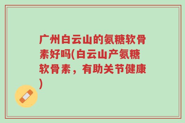 广州白云山的氨糖软骨素好吗(白云山产氨糖软骨素,有助关节健康)-第1张图片-超越 广州白云山的氨糖软骨素好吗(白云山产氨糖软骨素,有助关节健康)-第1张图片-超越