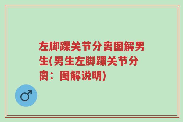 左脚踝关节分离图解男生(男生左脚踝关节分离:图解说明)-第1张图片-超越 左脚踝关节分离图解男生(男生左脚踝关节分离:图解说明)-第1张图片-超越