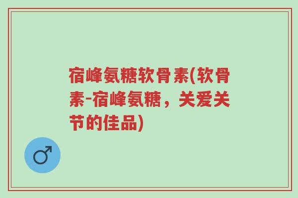 宿峰氨糖软骨素(软骨素-宿峰氨糖,关爱关节的佳品)-第1张图片-超越 宿峰氨糖软骨素(软骨素-宿峰氨糖,关爱关节的佳品)-第1张图片-超越