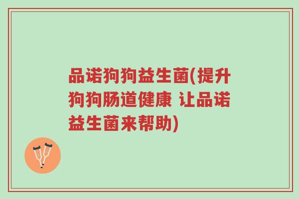 品诺狗狗益生菌(提升狗狗肠道健康 让品诺益生菌来帮助)-第1张图片-超越 品诺狗狗益生菌(提升狗狗肠道健康 让品诺益生菌来帮助)-第1张图片-超越