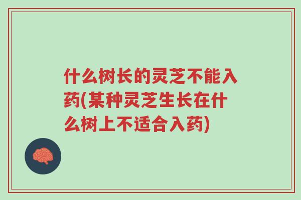 什么树长的灵芝不能入药(某种灵芝生长在什么树上不适合入药)-第1张图片-超越 什么树长的灵芝不能入药(某种灵芝生长在什么树上不适合入药)-第1张图片-超越