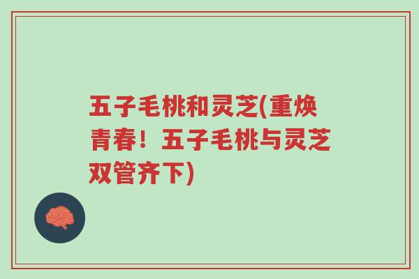 五子毛桃和灵芝(重焕青春!五子毛桃与灵芝双管齐下)-第1张图片-超越 五子毛桃和灵芝(重焕青春!五子毛桃与灵芝双管齐下)-第1张图片-超越
