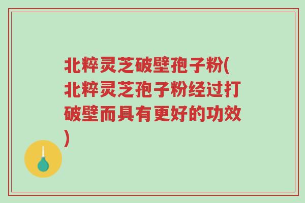 北粹灵芝破壁孢子粉(北粹灵芝孢子粉经过打破壁而具有更好的功效)-第1张图片-超越 北粹灵芝破壁孢子粉(北粹灵芝孢子粉经过打破壁而具有更好的功效)-第1张图片-超越