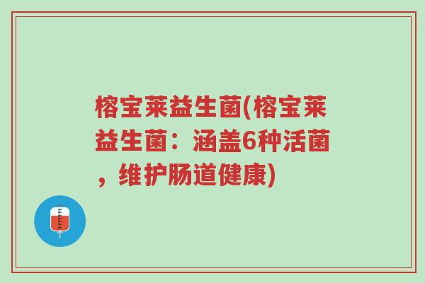 榕宝莱益生菌(榕宝莱益生菌:涵盖6种活菌,维护肠道健康)-第1张图片-超越 榕宝莱益生菌(榕宝莱益生菌:涵盖6种活菌,维护肠道健康)-第1张图片-超越