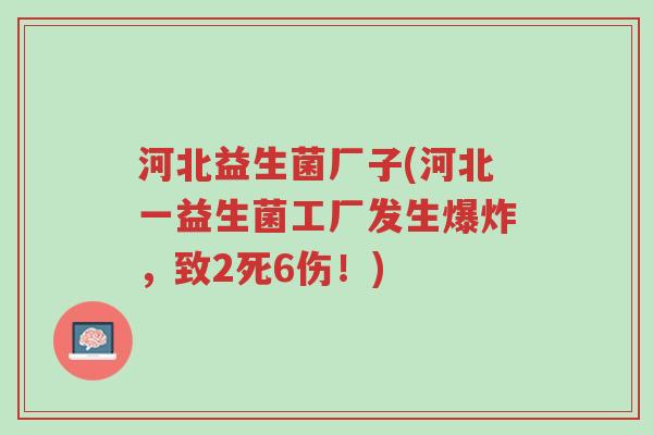 河北益生菌厂子(河北一益生菌工厂发生爆炸，致2死6伤！)-第1张图片-超越