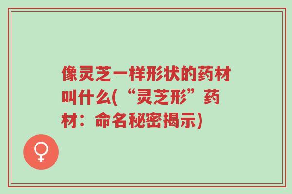 像灵芝一样形状的药材叫什么(“灵芝形”药材:命名秘密揭示)-第1张图片-超越 像灵芝一样形状的药材叫什么(“灵芝形”药材:命名秘密揭示)-第1张图片-超越
