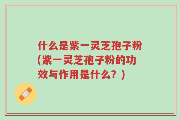 什么是紫一灵芝孢子粉(紫一灵芝孢子粉的功效与作用是什么？)-第1张图片-超越