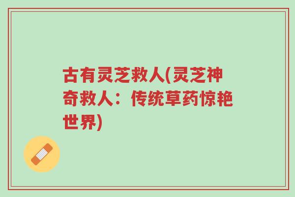 古有灵芝救人(灵芝神奇救人:传统草药惊艳世界)-第1张图片-超越 古有灵芝救人(灵芝神奇救人:传统草药惊艳世界)-第1张图片-超越