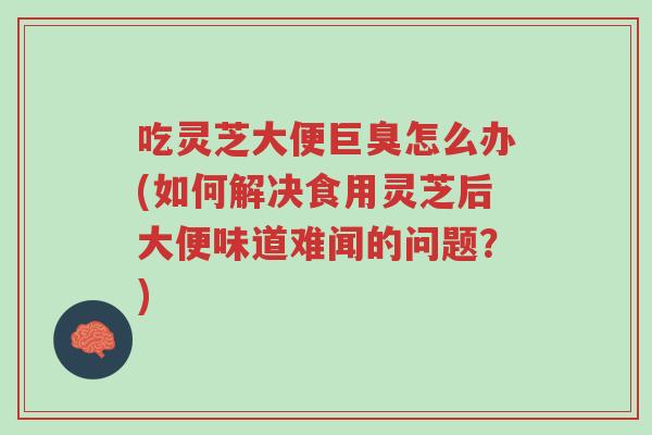 吃灵芝大便巨臭怎么办(如何解决食用灵芝后大便味道难闻的问题?)-第1张图片-超越 吃灵芝大便巨臭怎么办(如何解决食用灵芝后大便味道难闻的问题?)-第1张图片-超越