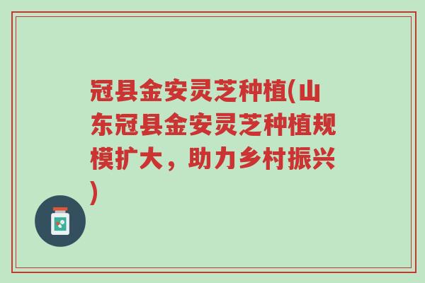 冠县金安灵芝种植(山东冠县金安灵芝种植规模扩大,助力乡村振兴)-第1张图片-超越 冠县金安灵芝种植(山东冠县金安灵芝种植规模扩大,助力乡村振兴)-第1张图片-超越