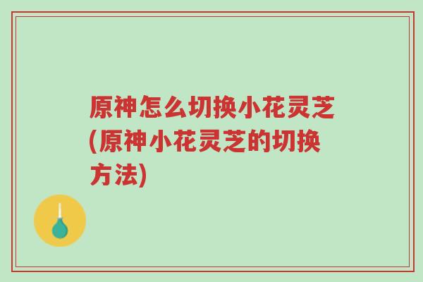 原神怎么切换小花灵芝(原神小花灵芝的切换方法)-第1张图片-超越 原神怎么切换小花灵芝(原神小花灵芝的切换方法)-第1张图片-超越
