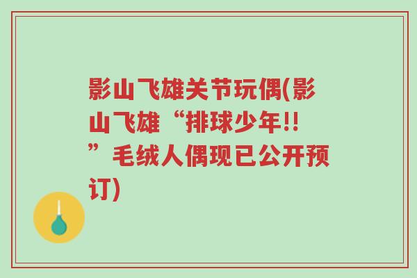 影山飞雄关节玩偶(影山飞雄“排球少年!!”毛绒人偶现已公开预订)-第1张图片-超越 影山飞雄关节玩偶(影山飞雄“排球少年!!”毛绒人偶现已公开预订)-第1张图片-超越