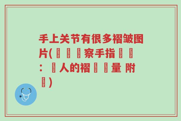 手上关节有很多褶皱图片(詳細觀察手指關節:驚人的褶皺數量 附圖)-第1张图片-超越 手上关节有很多褶皱图片(詳細觀察手指關節:驚人的褶皺數量 附圖)-第1张图片-超越
