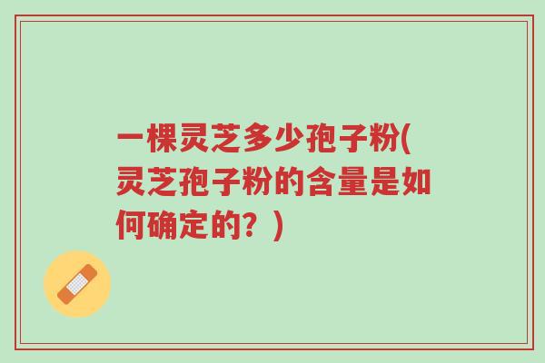 一棵灵芝多少孢子粉(灵芝孢子粉的含量是如何确定的?)-第1张图片-超越 一棵灵芝多少孢子粉(灵芝孢子粉的含量是如何确定的?)-第1张图片-超越