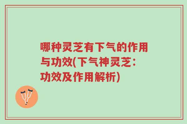 哪种灵芝有下气的作用与功效(下气神灵芝:功效及作用解析)-第1张图片-超越 哪种灵芝有下气的作用与功效(下气神灵芝:功效及作用解析)-第1张图片-超越