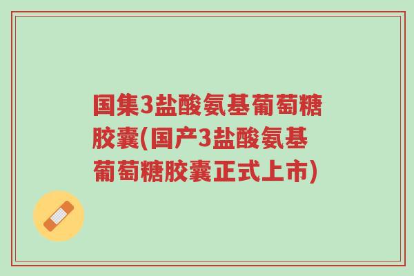 国集3盐酸氨基葡萄糖胶囊(国产3盐酸氨基葡萄糖胶囊正式上市)-第1张图片-超越