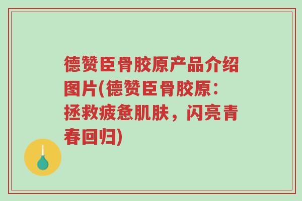 德赞臣骨胶原产品介绍图片(德赞臣骨胶原:拯救疲惫肌肤,闪亮青春回归)-第1张图片-超越 德赞臣骨胶原产品介绍图片(德赞臣骨胶原:拯救疲惫肌肤,闪亮青春回归)-第1张图片-超越