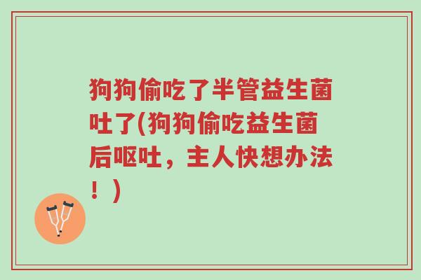 狗狗偷吃了半管益生菌吐了(狗狗偷吃益生菌后呕吐,主人快想办法!)-第1张图片-超越 狗狗偷吃了半管益生菌吐了(狗狗偷吃益生菌后呕吐,主人快想办法!)-第1张图片-超越