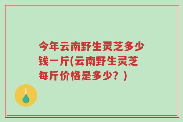 今年云南野生灵芝多少钱一斤(云南野生灵芝每斤价格是多少?)-第1张图片-超越 今年云南野生灵芝多少钱一斤(云南野生灵芝每斤价格是多少?)-第1张图片-超越