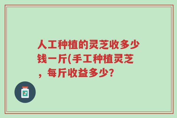 人工种植的灵芝收多少钱一斤(手工种植灵芝,每斤收益多少?-第1张图片-超越 人工种植的灵芝收多少钱一斤(手工种植灵芝,每斤收益多少?-第1张图片-超越