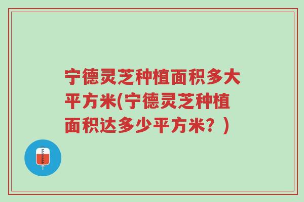 宁德灵芝种植面积多大平方米(宁德灵芝种植面积达多少平方米?)-第1张图片-超越 宁德灵芝种植面积多大平方米(宁德灵芝种植面积达多少平方米?)-第1张图片-超越