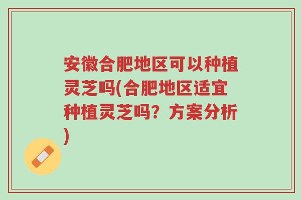 安徽合肥地区可以种植灵芝吗(合肥地区适宜种植灵芝吗?方案分析)-第1张图片-超越 安徽合肥地区可以种植灵芝吗(合肥地区适宜种植灵芝吗?方案分析)-第1张图片-超越