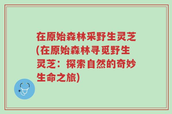 在原始森林采野生灵芝(在原始森林寻觅野生灵芝:探索自然的奇妙生命之旅)-第1张图片-超越 在原始森林采野生灵芝(在原始森林寻觅野生灵芝:探索自然的奇妙生命之旅)-第1张图片-超越