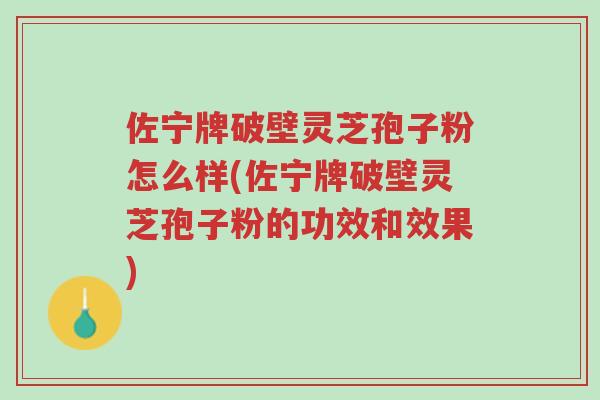 佐宁牌破壁灵芝孢子粉怎么样(佐宁牌破壁灵芝孢子粉的功效和效果)-第1张图片-超越 佐宁牌破壁灵芝孢子粉怎么样(佐宁牌破壁灵芝孢子粉的功效和效果)-第1张图片-超越