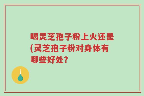 喝灵芝孢子粉上火还是(灵芝孢子粉对身体有哪些好处?-第1张图片-超越 喝灵芝孢子粉上火还是(灵芝孢子粉对身体有哪些好处?-第1张图片-超越