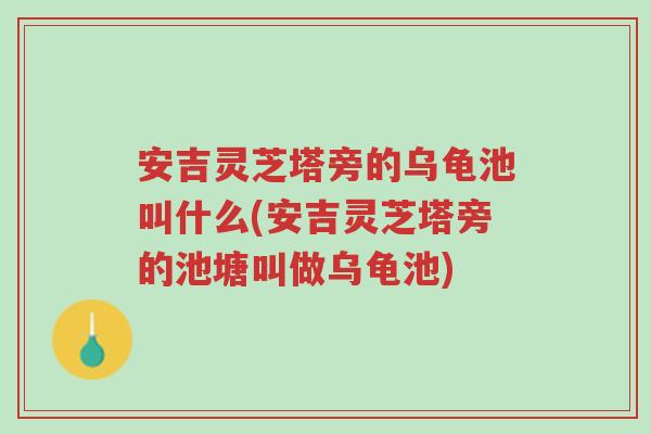 安吉灵芝塔旁的乌龟池叫什么(安吉灵芝塔旁的池塘叫做乌龟池)-第1张图片-超越 安吉灵芝塔旁的乌龟池叫什么(安吉灵芝塔旁的池塘叫做乌龟池)-第1张图片-超越