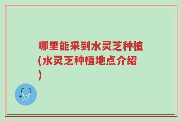 哪里能采到水灵芝种植(水灵芝种植地点介绍)-第1张图片-超越 哪里能采到水灵芝种植(水灵芝种植地点介绍)-第1张图片-超越