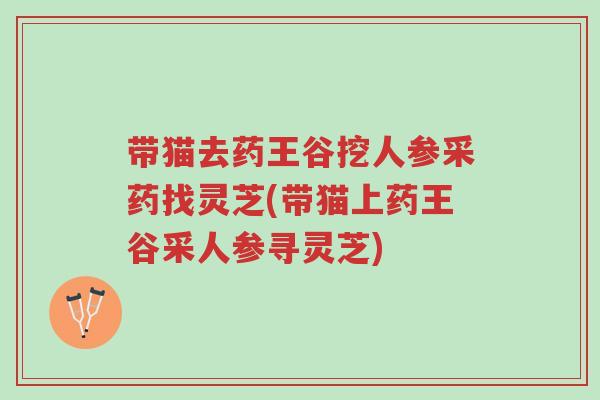 带猫去药王谷挖人参采药找灵芝(带猫上药王谷采人参寻灵芝)-第1张图片-超越 带猫去药王谷挖人参采药找灵芝(带猫上药王谷采人参寻灵芝)-第1张图片-超越