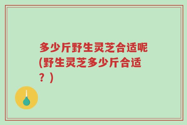 多少斤野生灵芝合适呢(野生灵芝多少斤合适?)-第1张图片-超越 多少斤野生灵芝合适呢(野生灵芝多少斤合适?)-第1张图片-超越