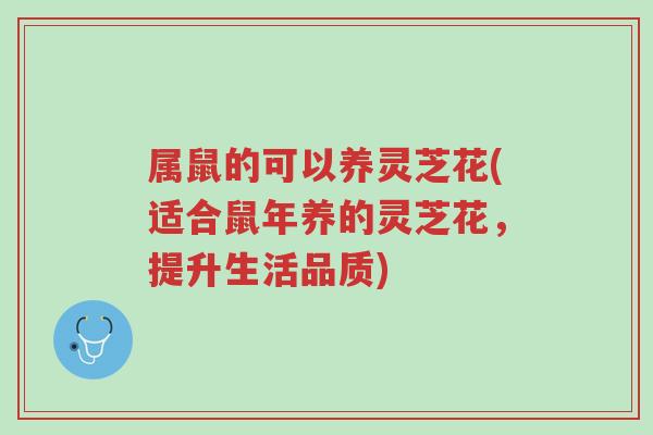 属鼠的可以养灵芝花(适合鼠年养的灵芝花,提升生活品质)-第1张图片-超越 属鼠的可以养灵芝花(适合鼠年养的灵芝花,提升生活品质)-第1张图片-超越
