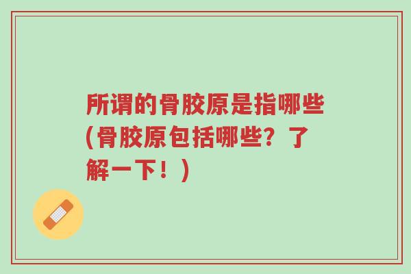 所谓的骨胶原是指哪些(骨胶原包括哪些?了解一下!)-第1张图片-超越 所谓的骨胶原是指哪些(骨胶原包括哪些?了解一下!)-第1张图片-超越