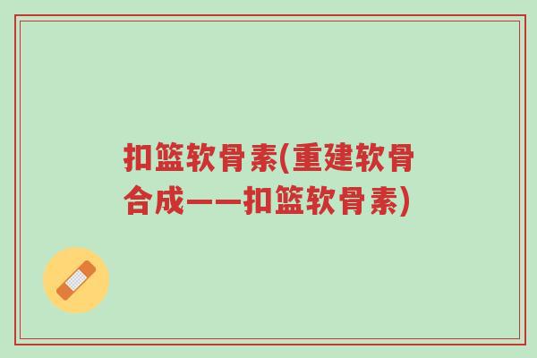 扣篮软骨素(重建软骨合成——扣篮软骨素)-第1张图片-超越