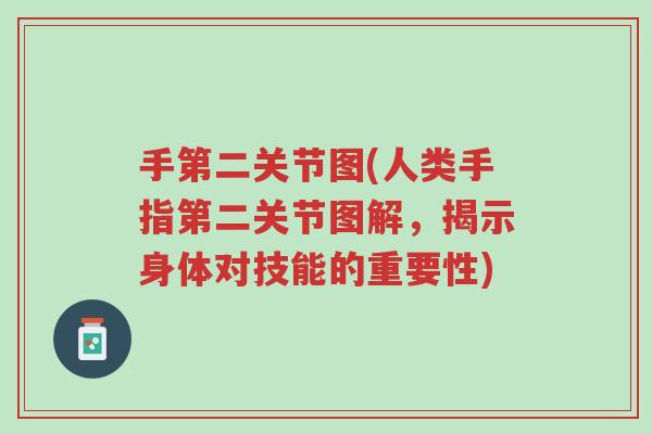 手第二关节图(人类手指第二关节图解,揭示身体对技能的重要性)-第1张图片-超越 手第二关节图(人类手指第二关节图解,揭示身体对技能的重要性)-第1张图片-超越