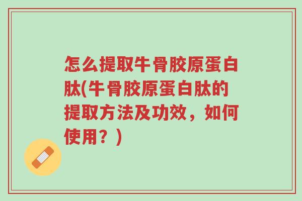 怎么提取牛骨胶原蛋白肽(牛骨胶原蛋白肽的提取方法及功效,如何使用?)-第1张图片-超越 怎么提取牛骨胶原蛋白肽(牛骨胶原蛋白肽的提取方法及功效,如何使用?)-第1张图片-超越
