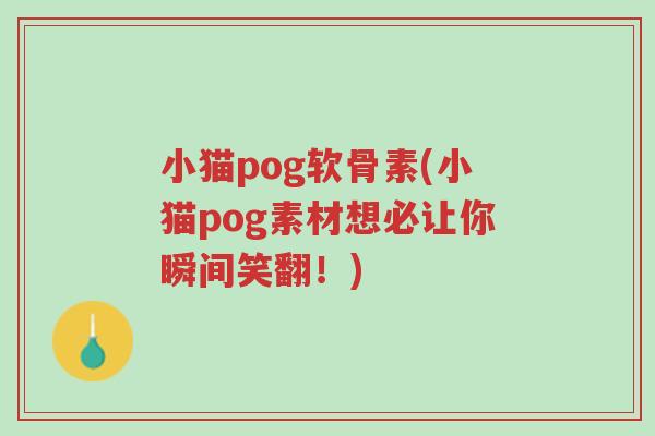 小猫pog软骨素(小猫pog素材想必让你瞬间笑翻!)-第1张图片-超越 小猫pog软骨素(小猫pog素材想必让你瞬间笑翻!)-第1张图片-超越