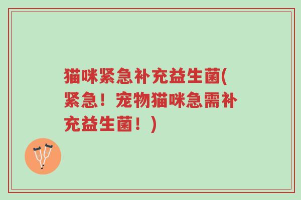 猫咪紧急补充益生菌(紧急!宠物猫咪急需补充益生菌!)-第1张图片-超越 猫咪紧急补充益生菌(紧急!宠物猫咪急需补充益生菌!)-第1张图片-超越