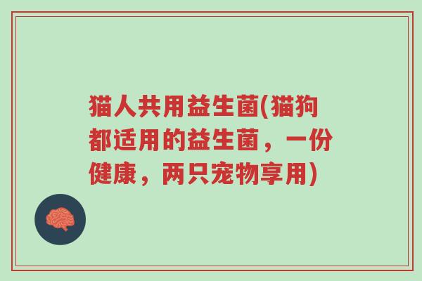 猫人共用益生菌(猫狗都适用的益生菌,一份健康,两只宠物享用)-第1张图片-超越 猫人共用益生菌(猫狗都适用的益生菌,一份健康,两只宠物享用)-第1张图片-超越