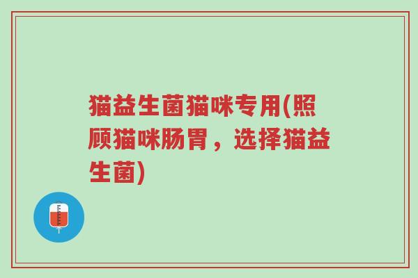 猫益生菌猫咪专用(照顾猫咪肠胃,选择猫益生菌)-第1张图片-超越 猫益生菌猫咪专用(照顾猫咪肠胃,选择猫益生菌)-第1张图片-超越