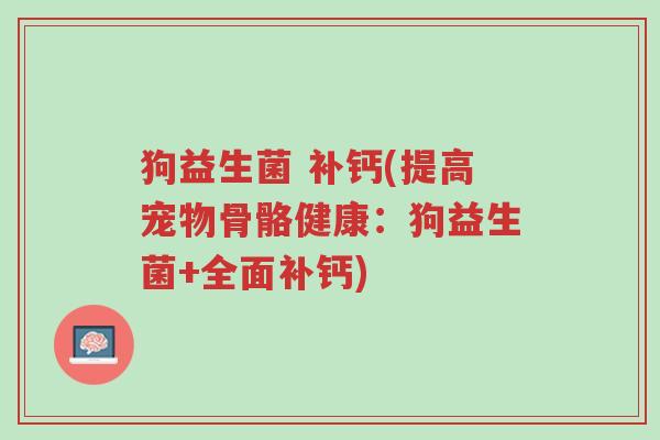 狗益生菌 补钙(提高宠物骨骼健康:狗益生菌+全面补钙)-第1张图片-超越 狗益生菌 补钙(提高宠物骨骼健康:狗益生菌+全面补钙)-第1张图片-超越